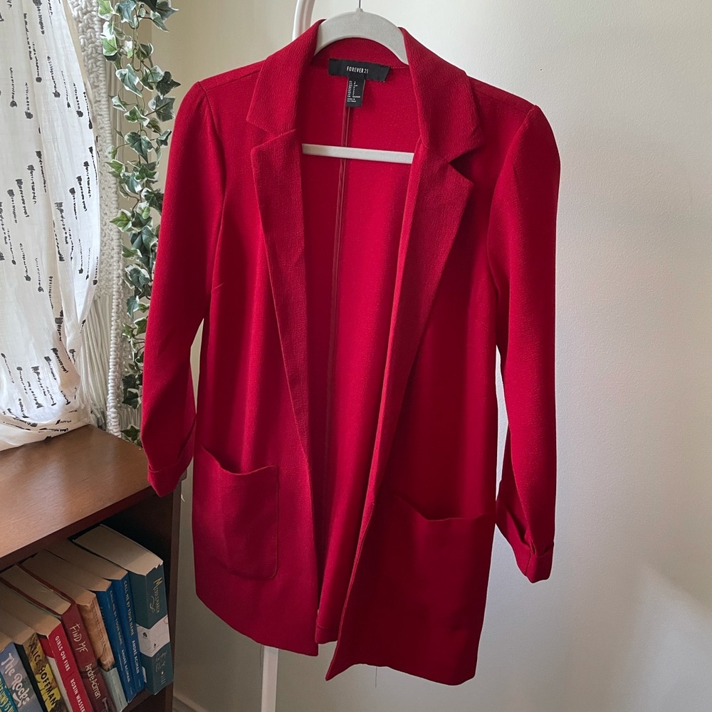 forever 21 open red blazer S